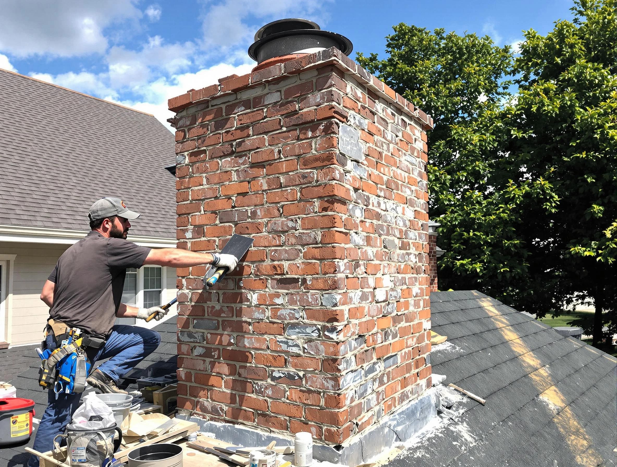 Completed chimney rebuild by Kennedy Chimney Sweep in Kennedy, PA