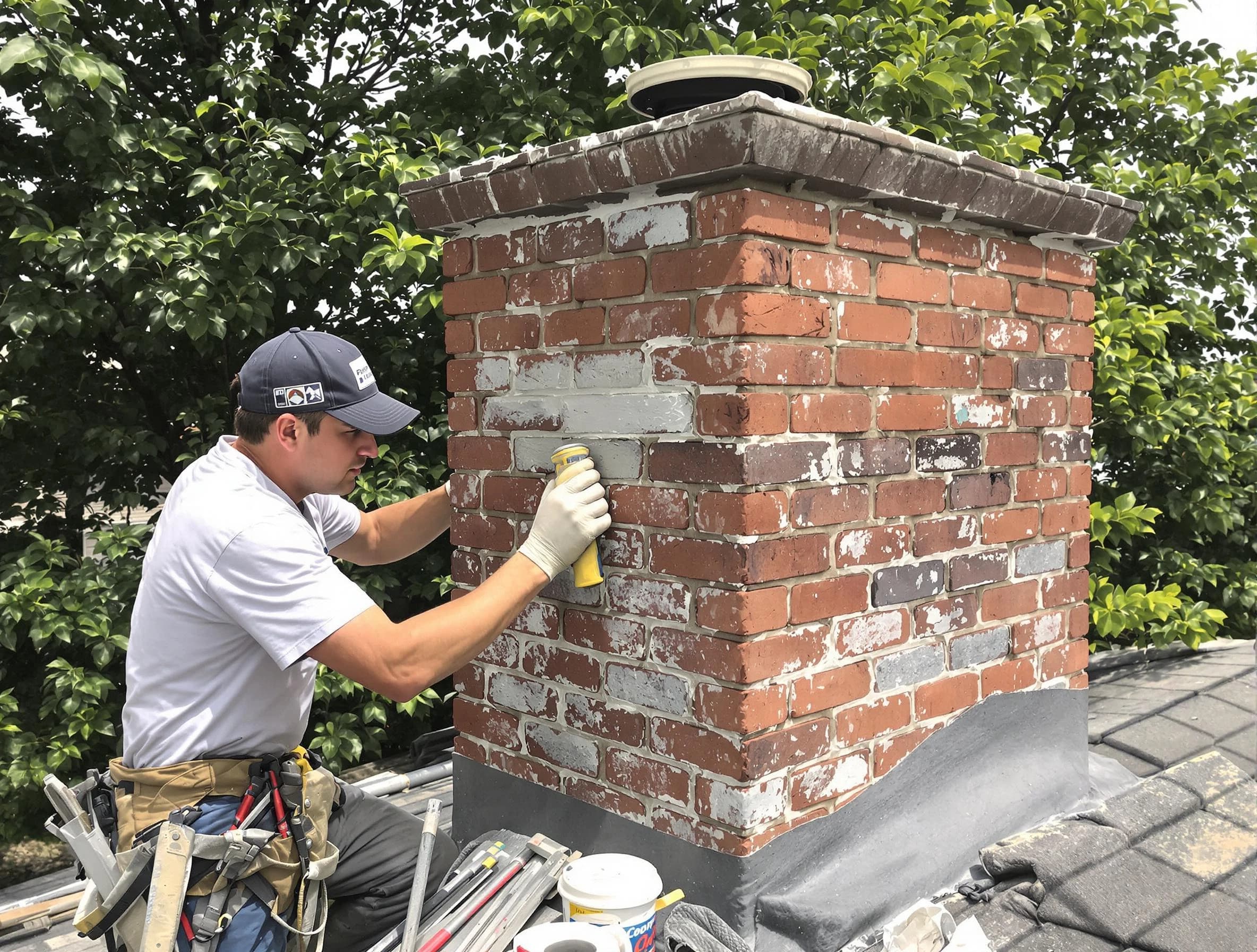 Kennedy Chimney Sweep restoring an aging chimney in Kennedy, PA