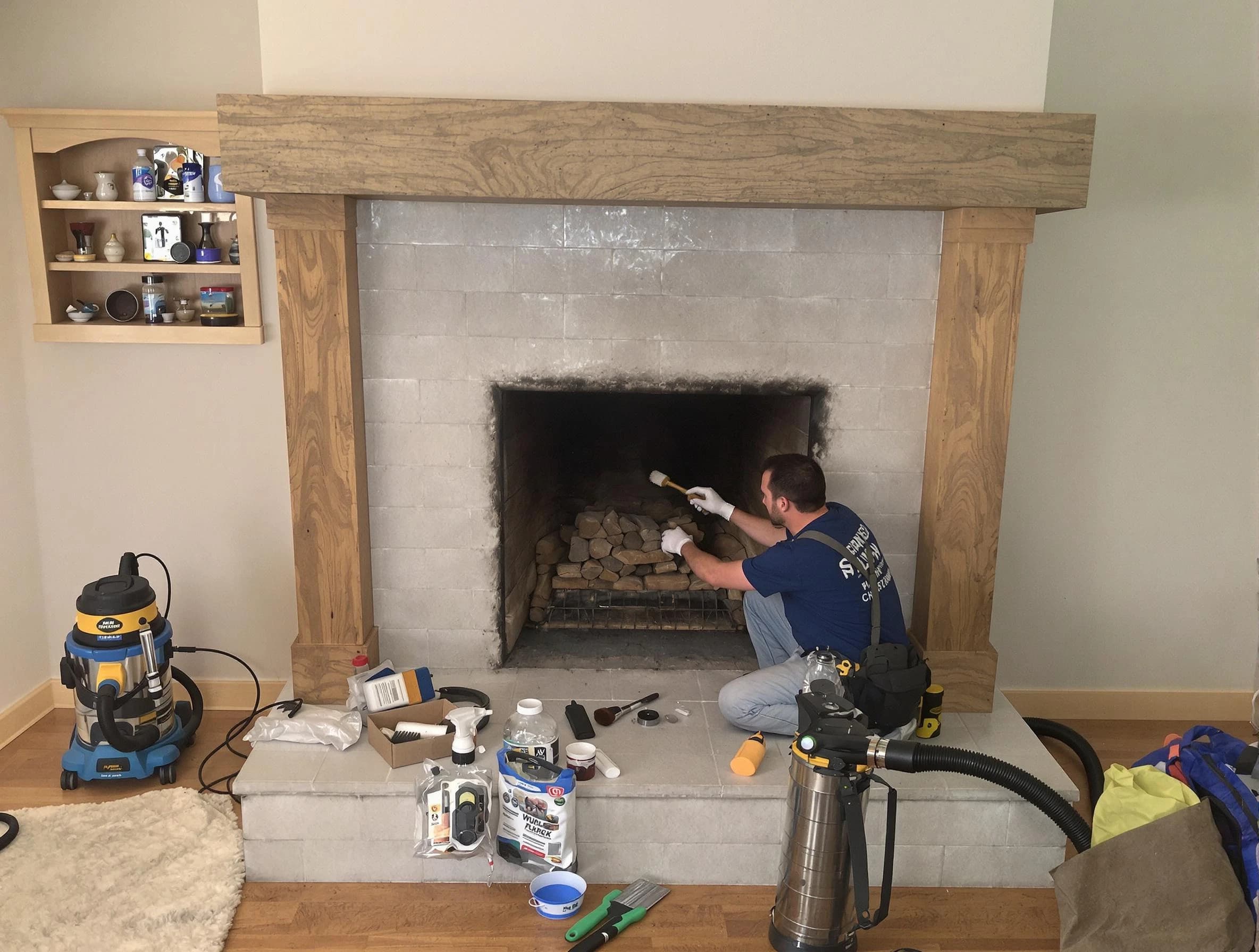 Detailed creosote removal process by Kennedy Chimney Sweep in Kennedy, PA