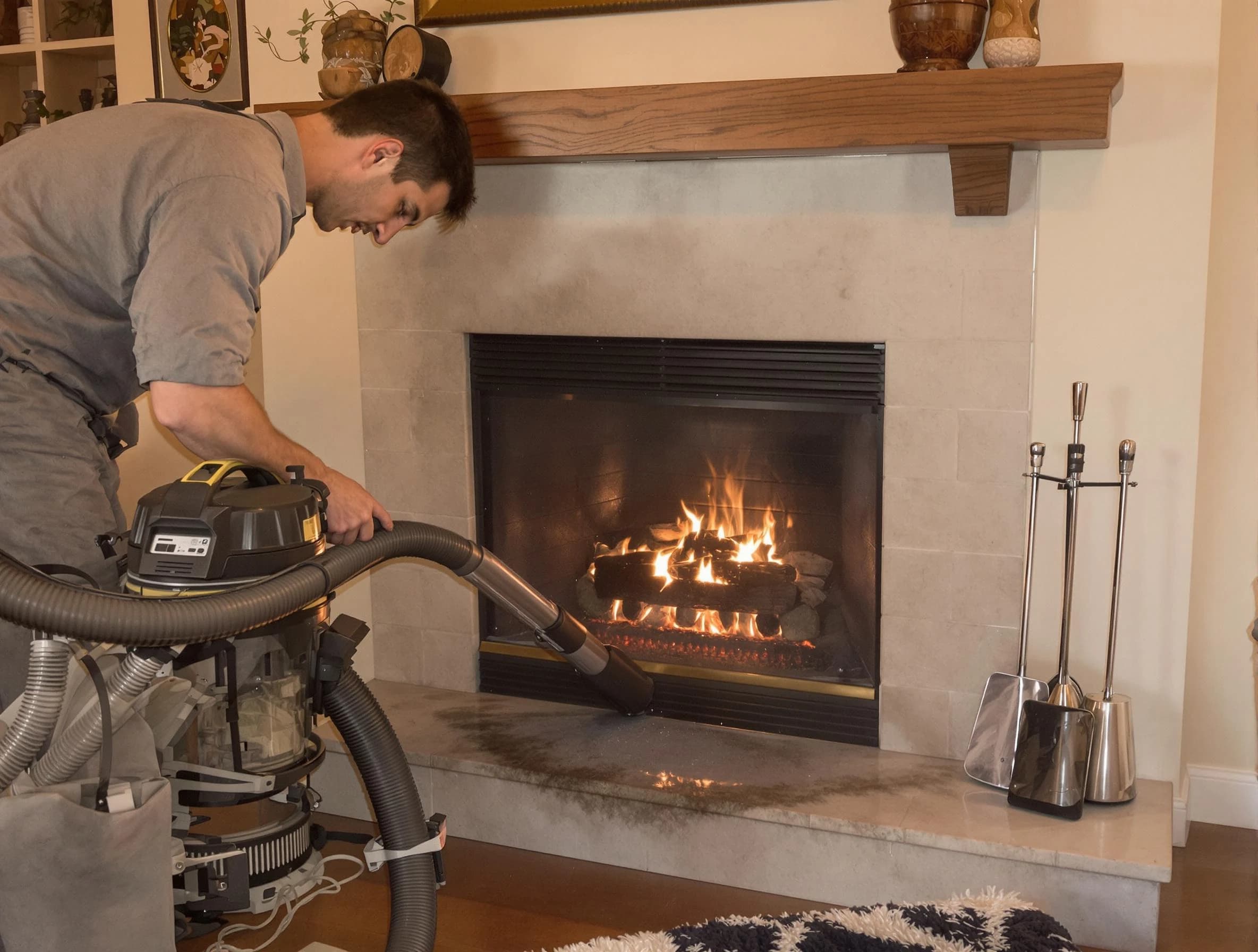 Routine fireplace upkeep by Kennedy Chimney Sweep in Kennedy, PA
