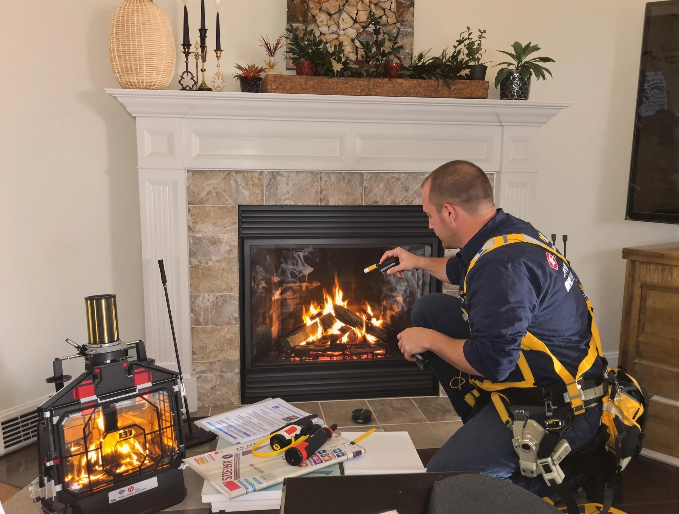 Safety-focused fireplace inspection by Kennedy Chimney Sweep in Kennedy, PA