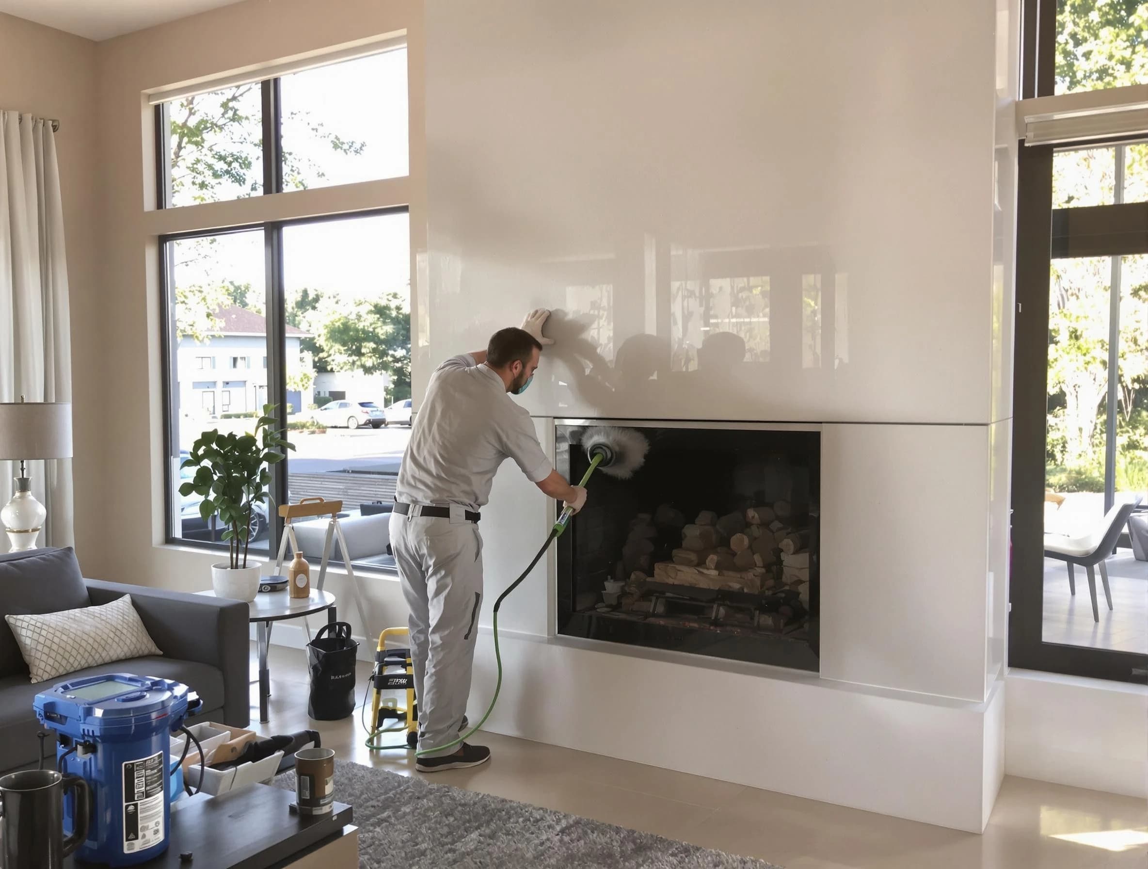 Kennedy Chimney Sweep performing thorough soot removal in Kennedy, PA