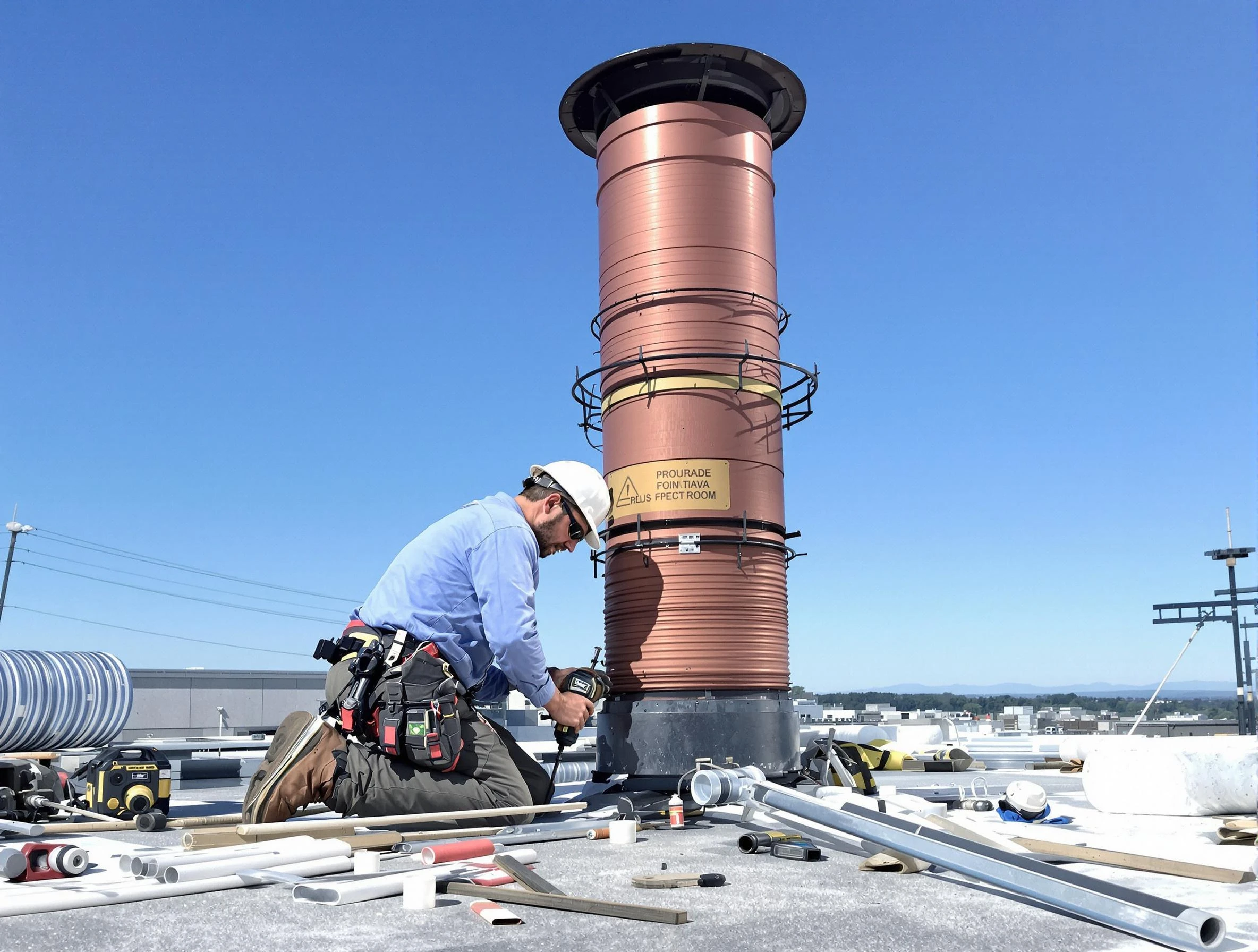 Installed chimney liner by Kennedy Chimney Sweep in Kennedy, PA