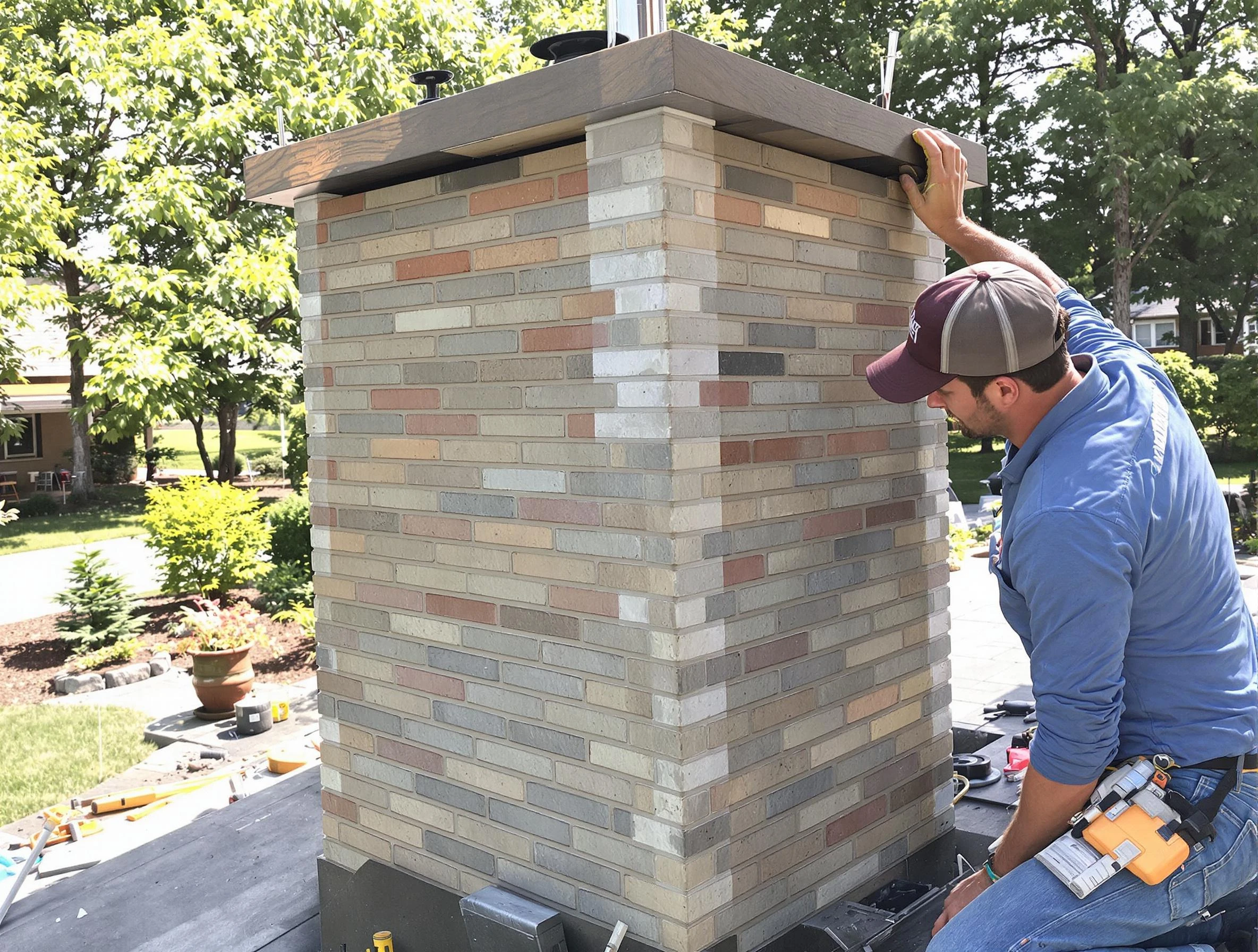 Kennedy Chimney Sweep completing a modern chimney remodel in Kennedy, PA