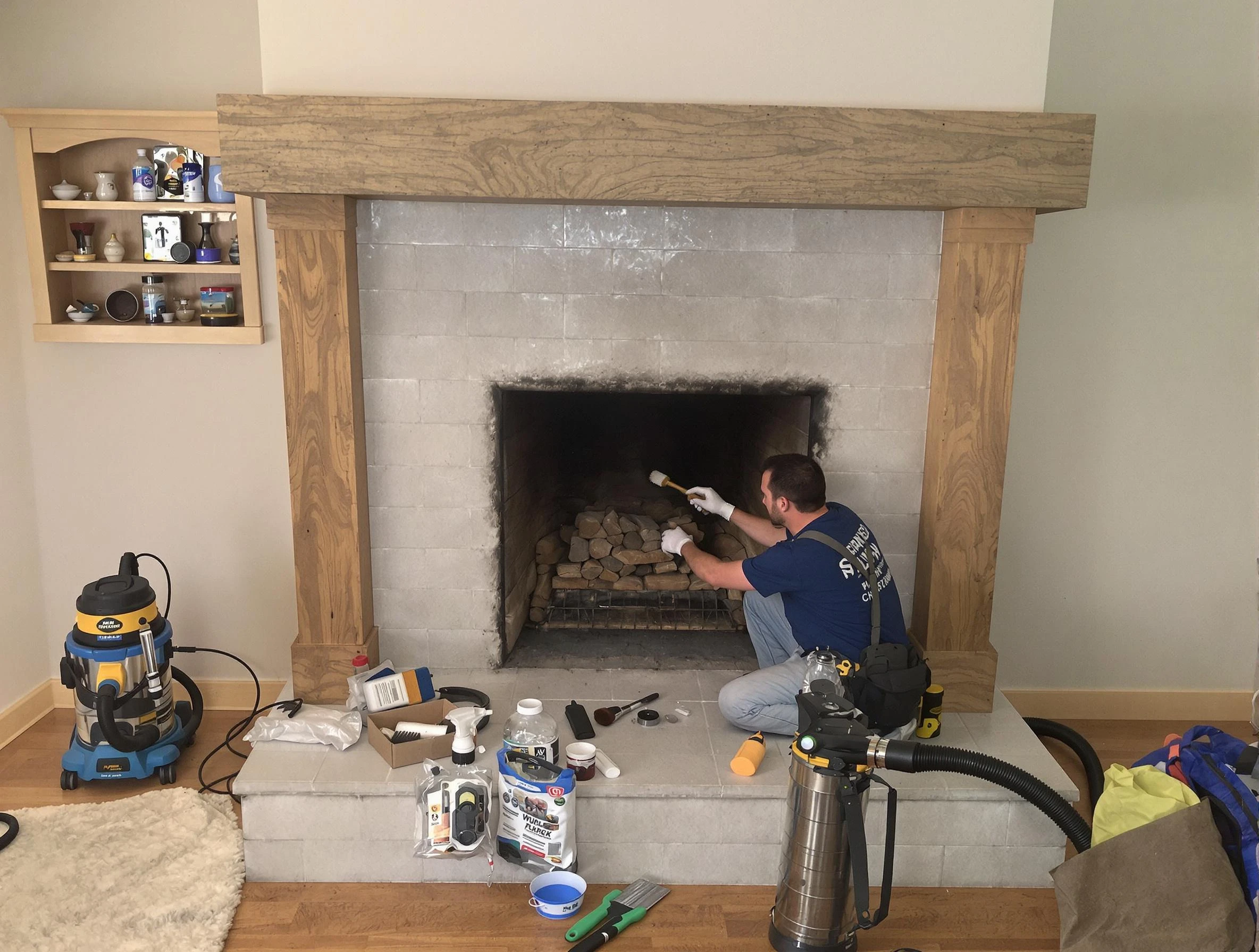 Detailed creosote removal process by Kennedy Chimney Sweep in Kennedy, PA