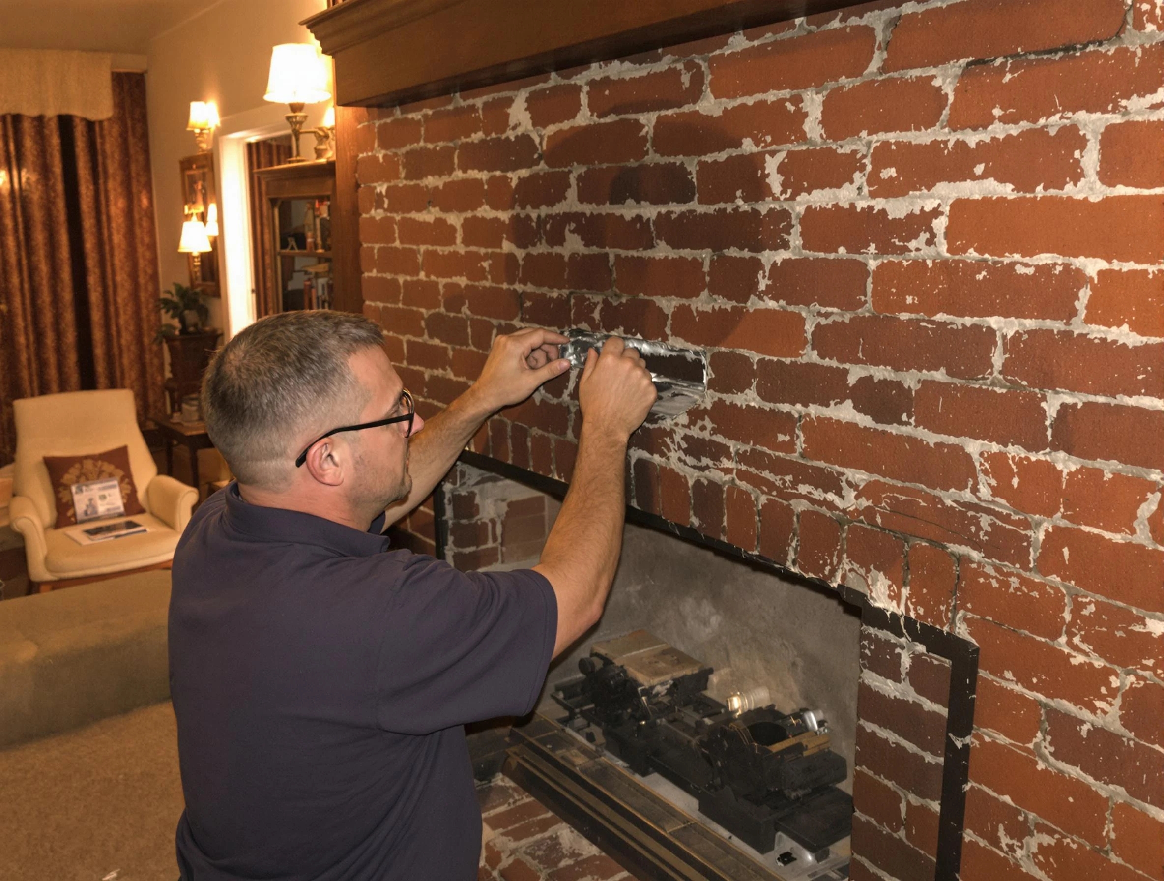 Kennedy Chimney Sweep expert fixing a fireplace in Kennedy, PA